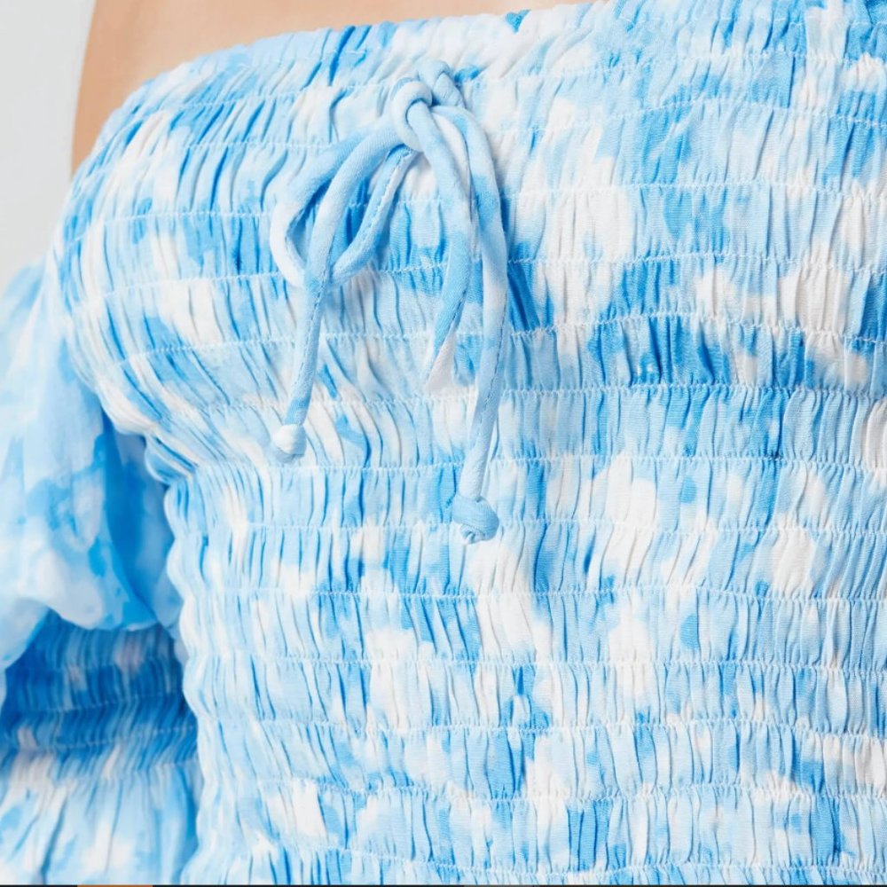 FAITHFULL THE BRAND | Magnolia Mini Dress Roos Blue Tie Dye - Picture 4 of 5